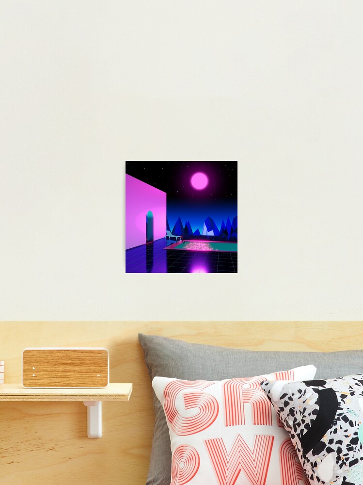Thumbnail 2 of 3, Photographic Print, Vaporwave Pool designed and sold by djspacegr.
