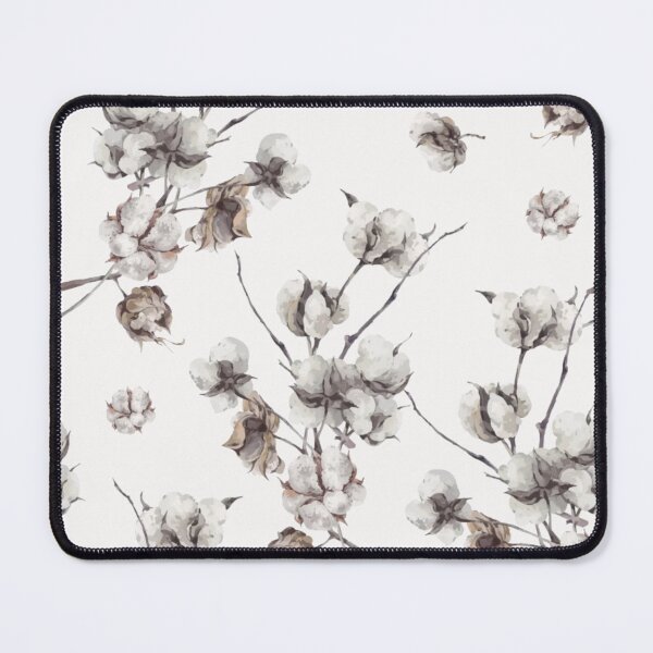 Item preview, White Cotton Flowers with Twigs Plants Floral Pattern designed and sold by WearWolfDesigns.