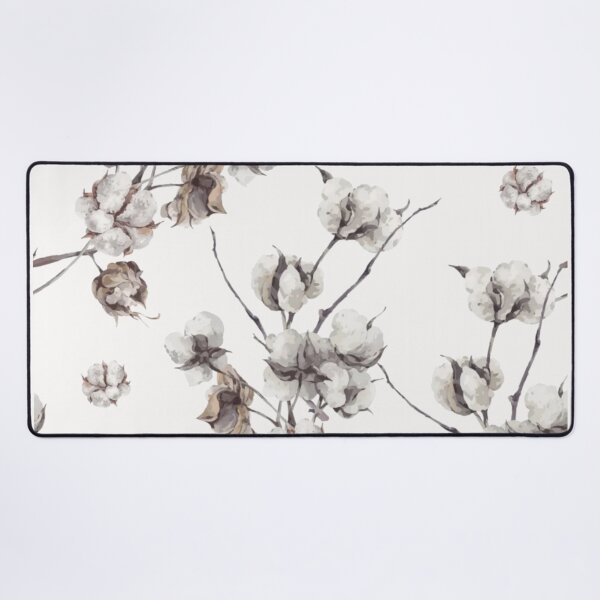 Item preview, White Cotton Flowers with Twigs Plants Floral Pattern designed and sold by WearWolfDesigns.