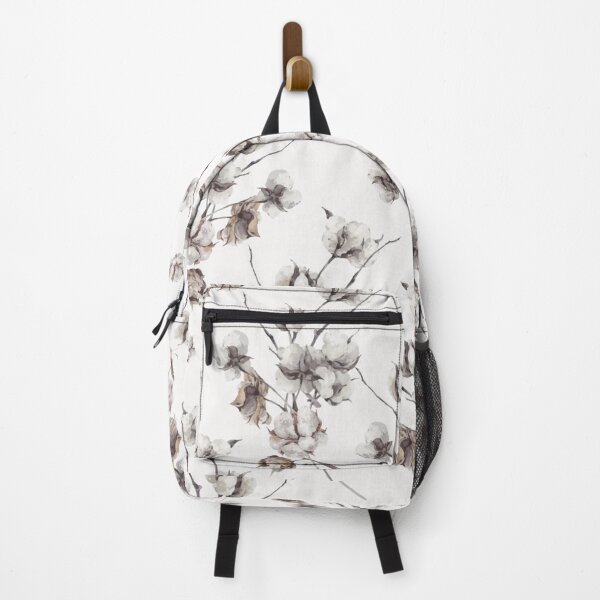 Item preview, White Cotton Flowers with Twigs Plants Floral Pattern designed and sold by WearWolfDesigns.