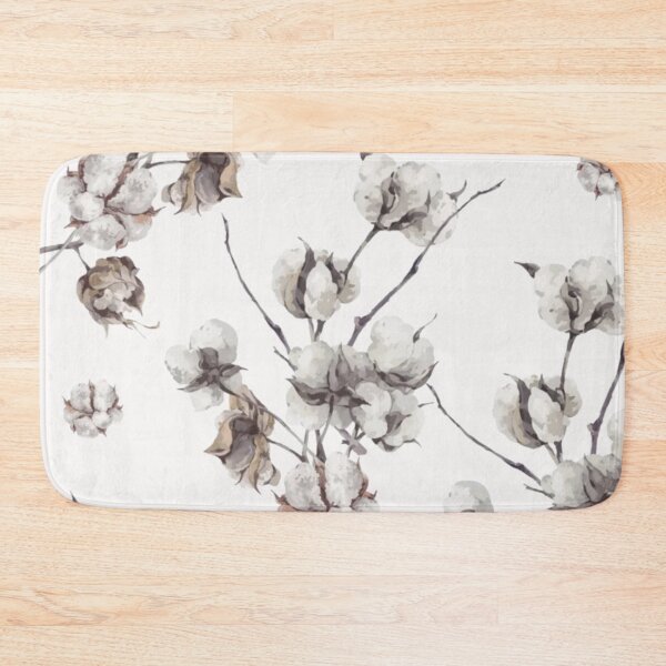 Item preview, White Cotton Flowers with Twigs Plants Floral Pattern designed and sold by WearWolfDesigns.