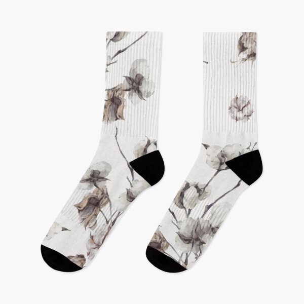 Item preview, White Cotton Flowers with Twigs Plants Floral Pattern designed and sold by WearWolfDesigns.