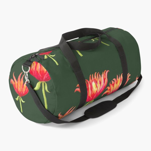 Item preview, Red Flowers on Dark Green Ground designed and sold by CarolineLembke.