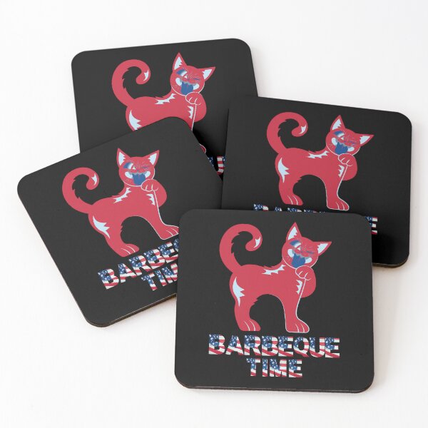 Item preview, CUTE CAT WITH THE CAPTION BARBEQUE TIME - Funny Cat Pictures and Fun Memorial Day Gift Idea designed and sold by FunnyCatsFam.