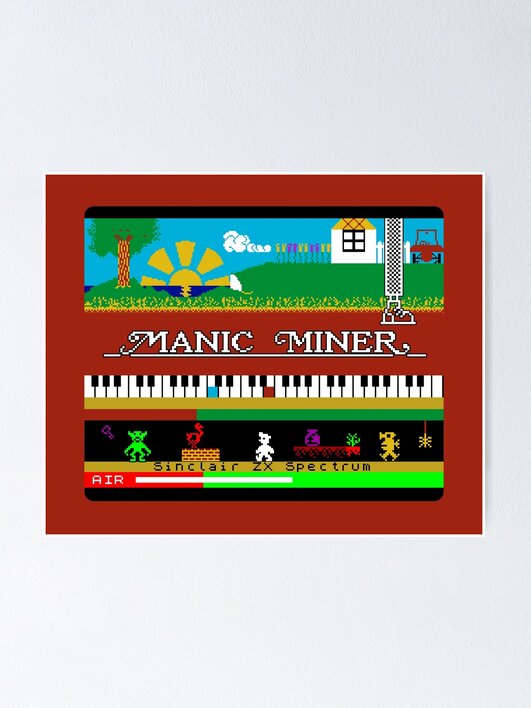 【8】moldiver ポスター Manic Miner Logo - Willy and Enemies | Sinclair ZX Spectrum