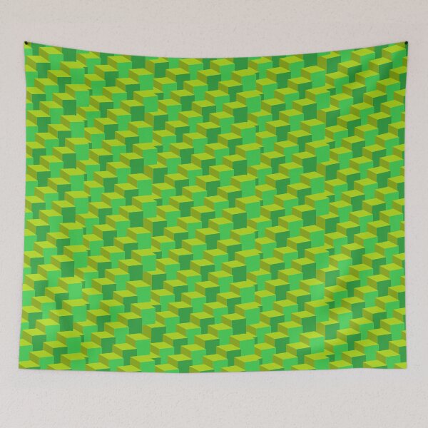 Item preview, 3D Cubes design in green N yellow designed and sold by TerenceLacey.