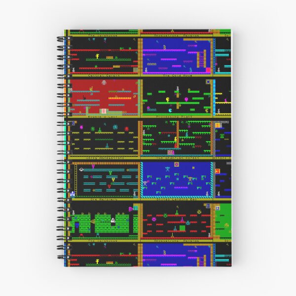 Item preview, Manic Miner Game - All Level Screens! |  Sinclair ZX Spectrum - 80s 8-bit Retro Game - Miner Willy designed and sold by RetroTeeStudio.