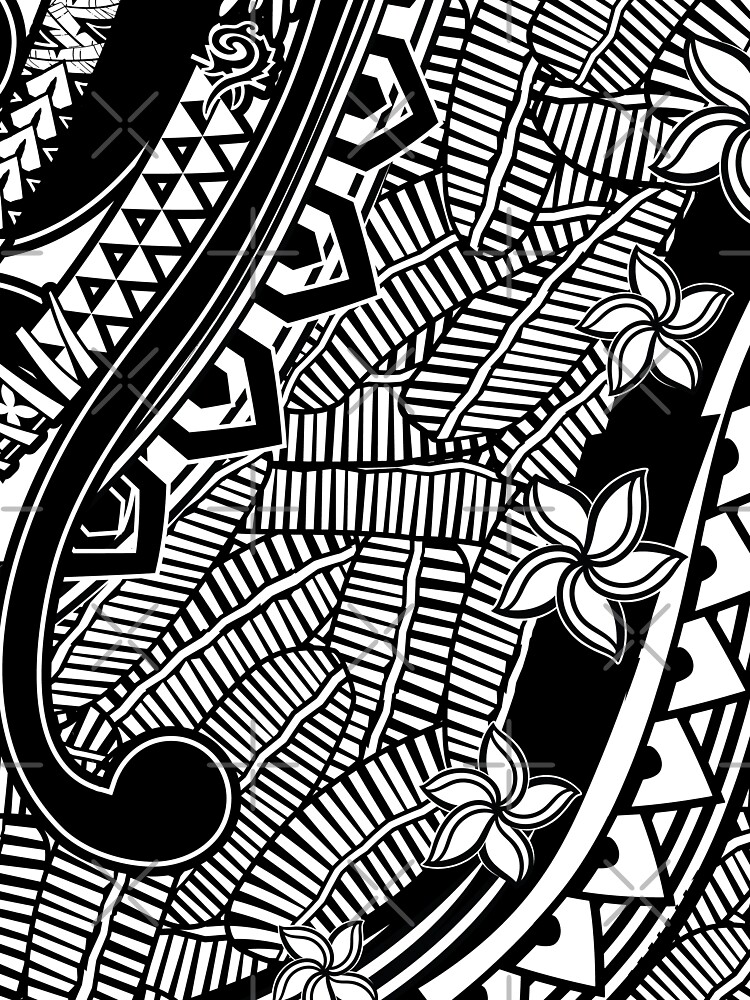 Samoan - shops Polynesian - Hawaiian Black And White Tribal Artboard 2039 Shower Curtains