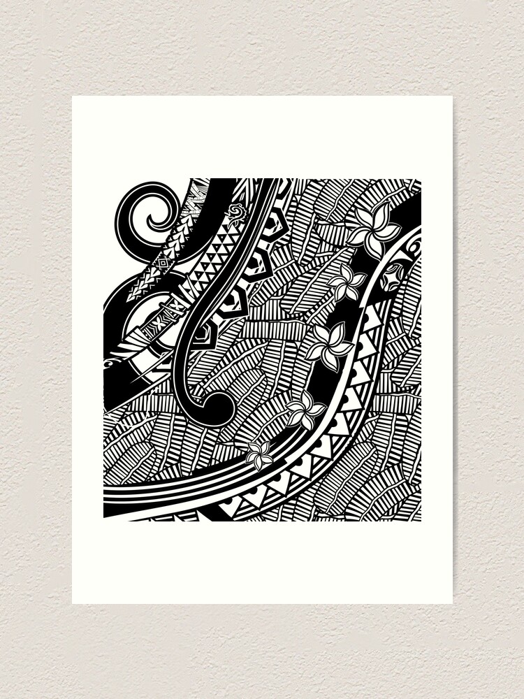 Samoan - shops Polynesian - Hawaiian Black And White Tribal Artboard 2039 Shower Curtains