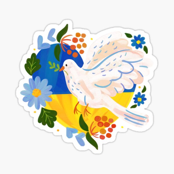 Ukrainian Peace Bird (original) Sticker for Sale by FRED B