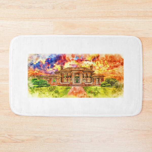 Item preview, Harrington House in Amarillo, Texas, at sunset - pen and watercolor designed and sold by NickoPrints.