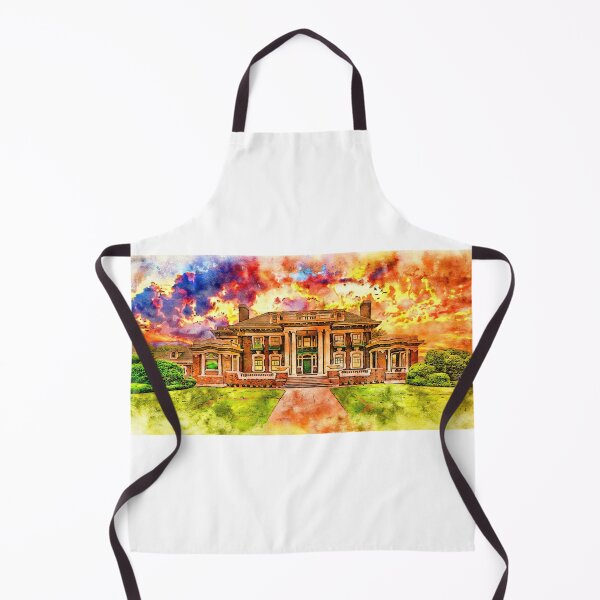 Item preview, Harrington House in Amarillo, Texas, at sunset - pen and watercolor designed and sold by NickoPrints.