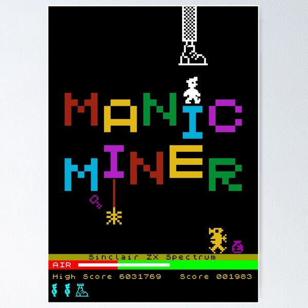絵画 HAZE ORIGINAL LOGO POSTER Jetpac ZX Spectrum Poster Print | Jetpac Wall Art, Home