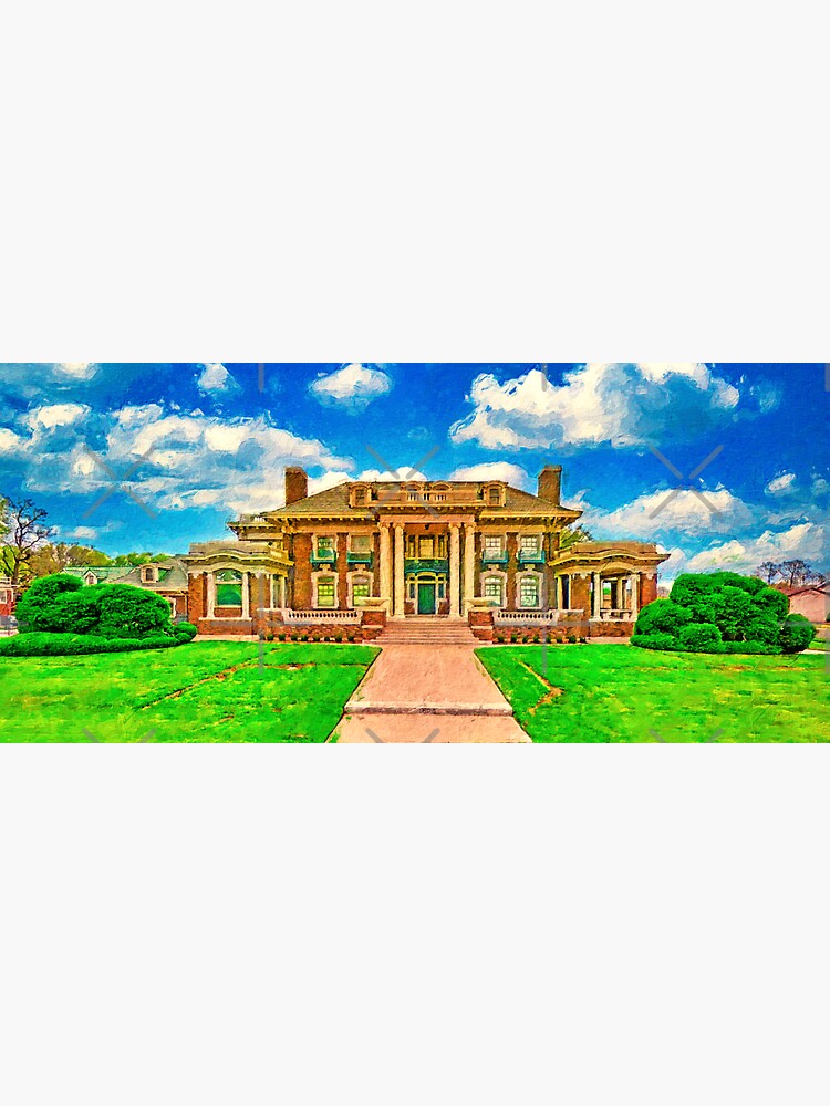 "Harrington House in Amarillo, Texas digital painting" Sticker by