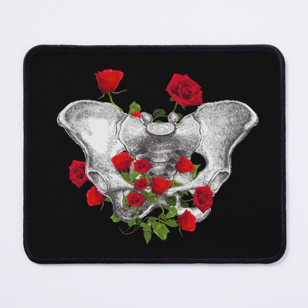 Item preview, Red roses and female bones of the pelvis, feminism, anatomy, floral anatomical art designed and sold by Collagedream.