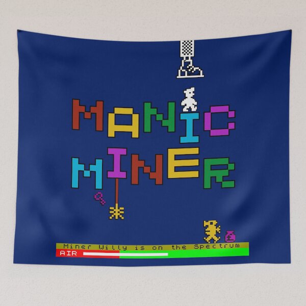 Item preview, Manic Miner Logo - Miner Willy is On The Spectrum  |  Sinclair ZX Spectrum - 80s 8-bit Retro Game - Miner Willy designed and sold by RetroTeeStudio.