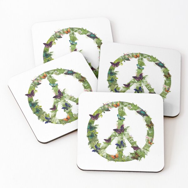 Item preview, Butterflies, Botanical Butterfly Peace Sign with Flowers   designed and sold by mollylouiseshop.