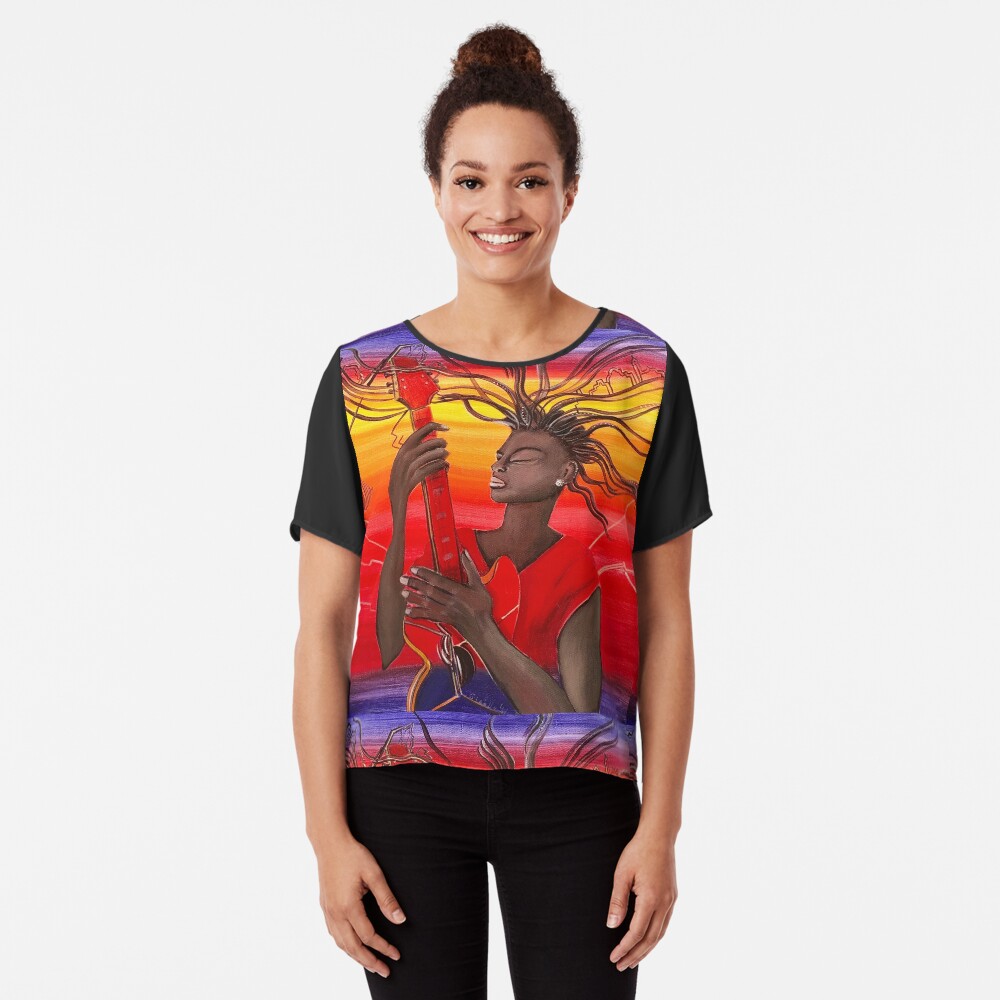 Electric Guitar Player Chiffon Top