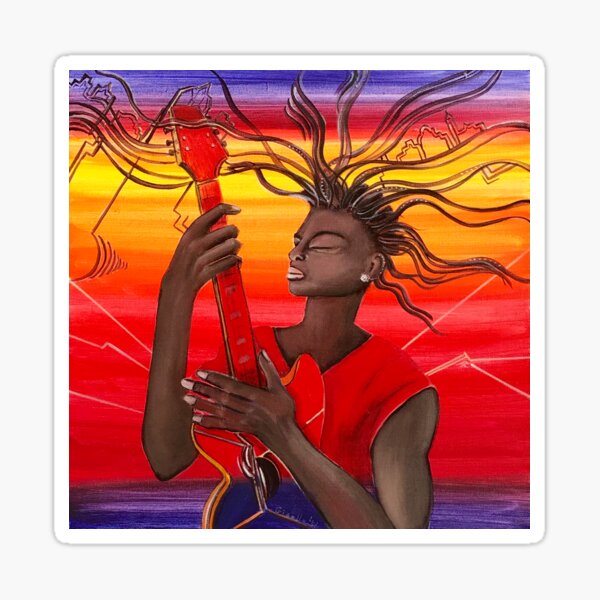 Electric Guitar Player Sticker