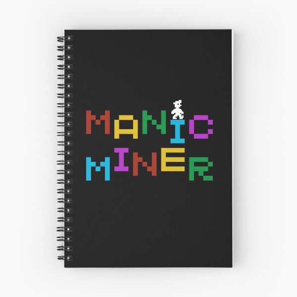 Artikelvorschau, Manic Miner Logo und Willy | Sinclair ZX Spectrum – 8-Bit-Retrospiel der 80er entworfen und verkauft von RetroTeeStudio.