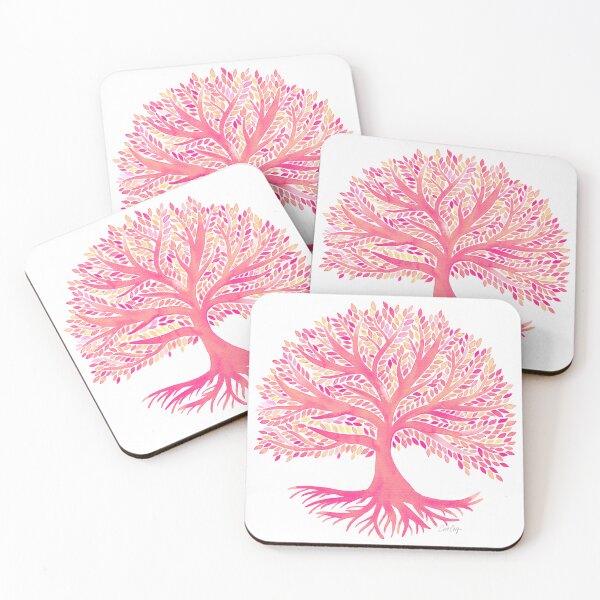 Item preview, Tree of Life Watercolor – Pink designed and sold by Cat Coquillette.