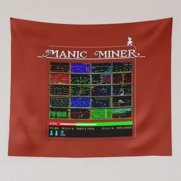 Item preview, Manic Miner Menu Logo and All Level Screens - Miner Willy  |  Sinclair ZX Spectrum - 80s 8-bit Retro Game designed and sold by RetroTeeStudio.