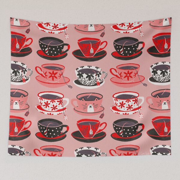 Item preview, Tea Time – Pink & Red designed and sold by Cat Coquillette.
