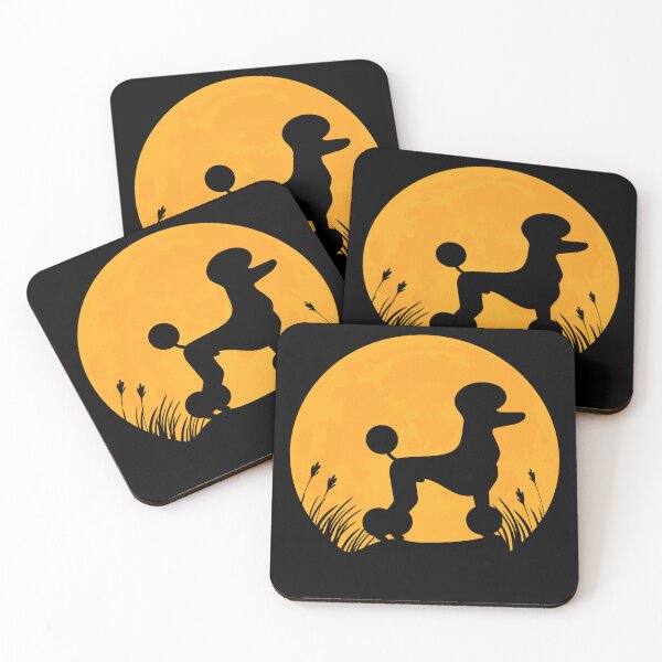 Item preview, poodle Dog lover Silhouette in full moon gift designed and sold by alaechamlal.