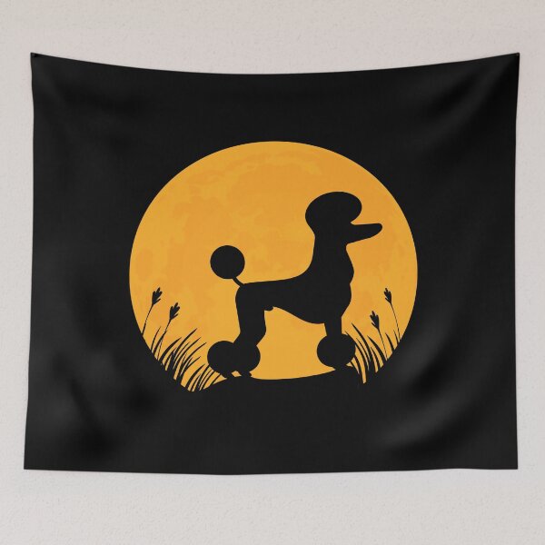 Item preview, poodle Dog lover Silhouette in full moon gift designed and sold by alaechamlal.
