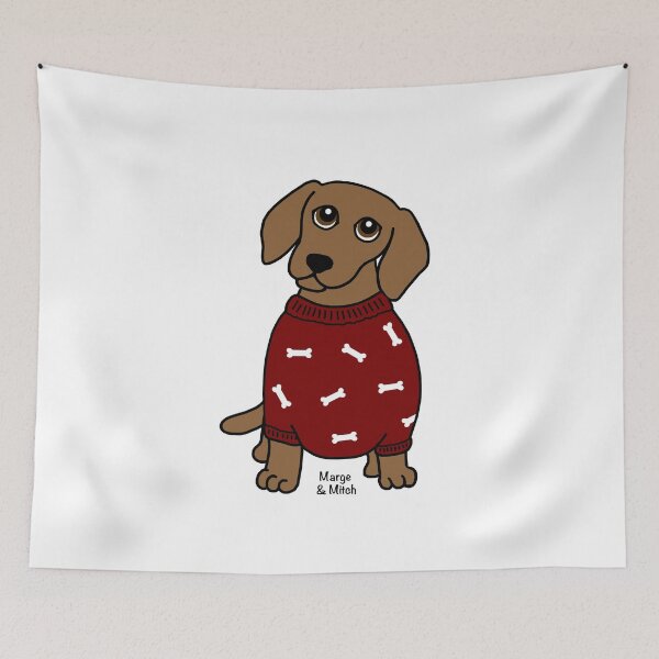 Item preview, Cute Dachshund Sausage Dog with bone Jumper designed and sold by Scat the cat.