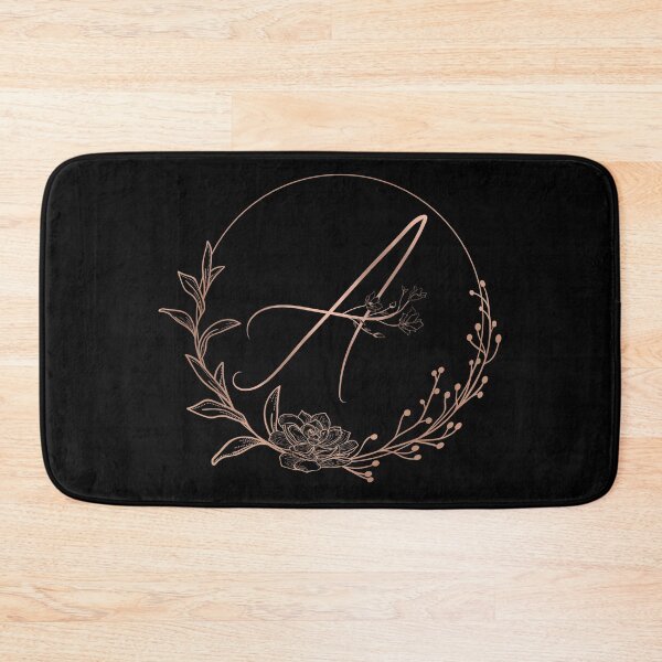 Item preview, Rose Gold Floral Monogram A designed and sold by ModernStyleBoho.