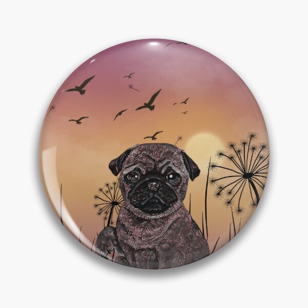 Item preview, Sunset Background with Pug designed and sold by HappyLifeCreate.