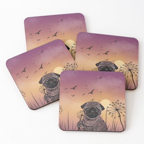 Item preview, Sunset Background with Pug designed and sold by HappyLifeCreate.