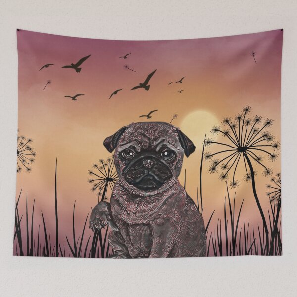 Item preview, Sunset Background with Pug designed and sold by HappyLifeCreate.