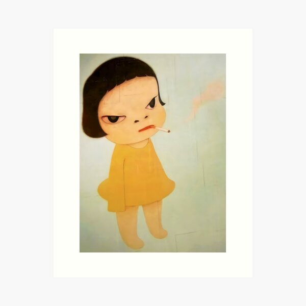 Smoking Girl yoshimoto Nara cute baby girl painting  Art Print