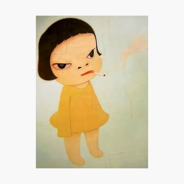 Item preview, Smoking Girl yoshimoto Nara cute baby girl painting  designed and sold by Tru Dezigner.