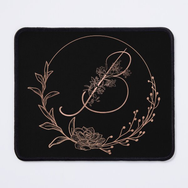 Item preview, Rose Gold Floral Monogram B designed and sold by ModernStyleBoho.