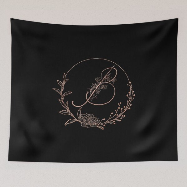 Item preview, Rose Gold Floral Monogram B designed and sold by ModernStyleBoho.