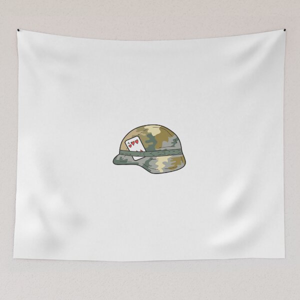 Item preview, US Army Helmet 4 of Hearts Playing Card Drawing designed and sold by patrimonio.