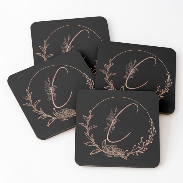 Item preview, Rose Gold Floral Monogram C designed and sold by ModernStyleBoho.