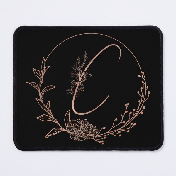 Item preview, Rose Gold Floral Monogram C designed and sold by ModernStyleBoho.