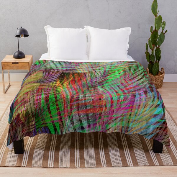 Item preview, Electric Red Green and Blue Semi-Abstract Fern Pattern designed and sold by SeaChangeDesign.