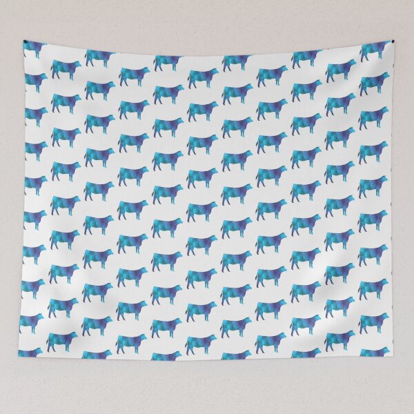 Item preview, Cattle Farm Show Heifer with Blue Abstract Pattern designed and sold by Sam Morrison.