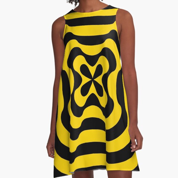 Item preview, Colorful Retro Gradated Op Art Pattern Black and Yellow designed and sold by tonymagnerart.