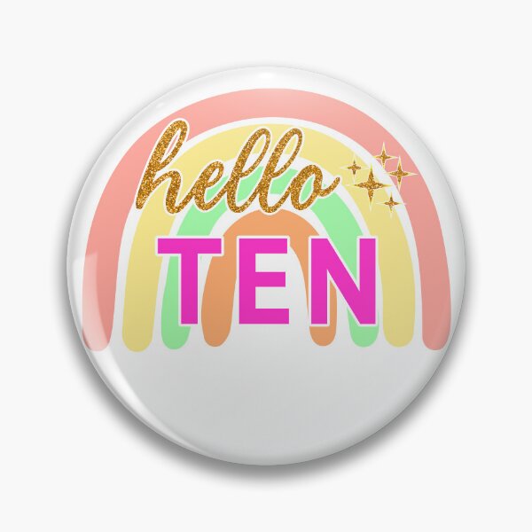 Item preview, Gold Hello Ten 10th Birthday designed and sold by Magik-Art.
