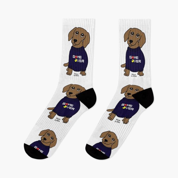 Item preview, Dachshund Sausage Dog with Game Over Jumper designed and sold by Scat the cat.
