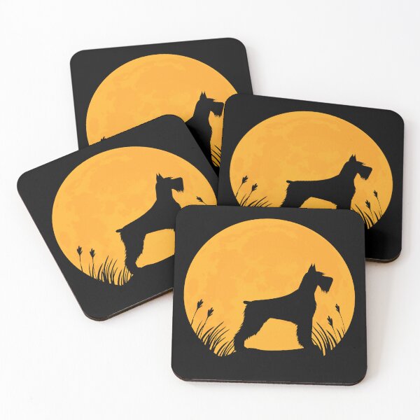 Item preview, giant schnauzer Dog lover Silhouette in full moon gift designed and sold by alaechamlal.
