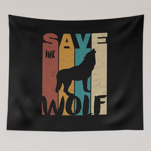 Item preview, Save The Wolf, Retro Vintage Design, Earth Day designed and sold by PROMEN Creativity.