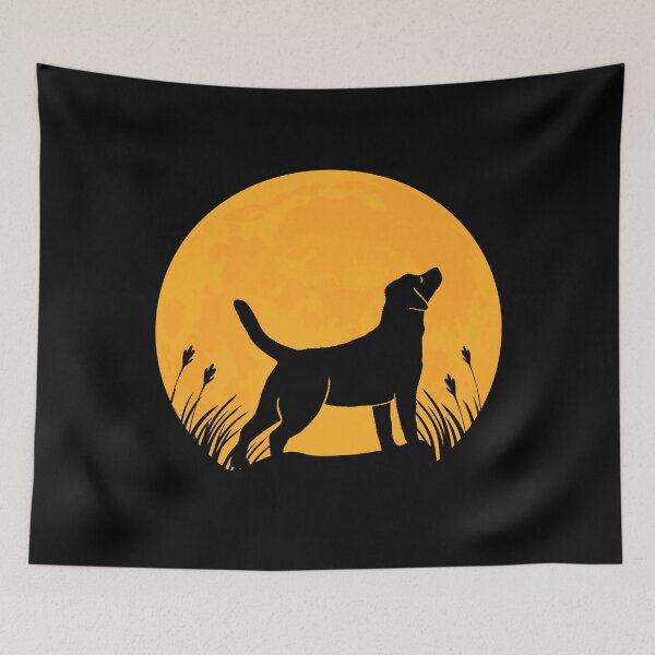 Item preview, labrador retriever Dog lover Silhouette in full moon gift designed and sold by alaechamlal.