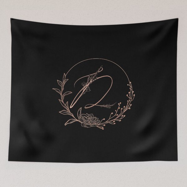 Item preview, Rose Gold Floral Monogram D designed and sold by ModernStyleBoho.